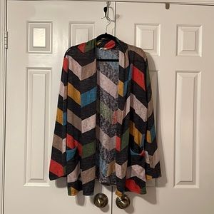 Multi stripe cardigan sweater. XL
